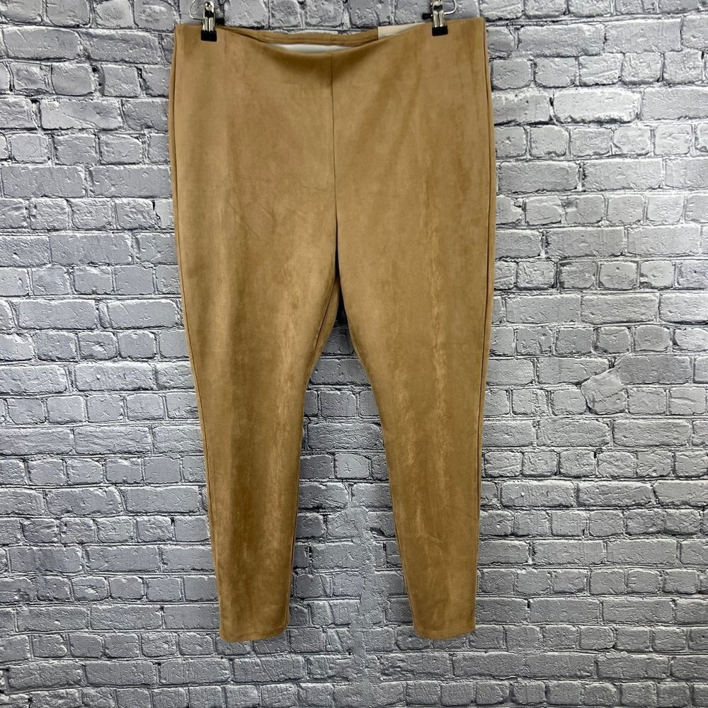 Chico's Vegan Suede Legging Pant Basic Dusty‎ Cedar 3R 16R NWT